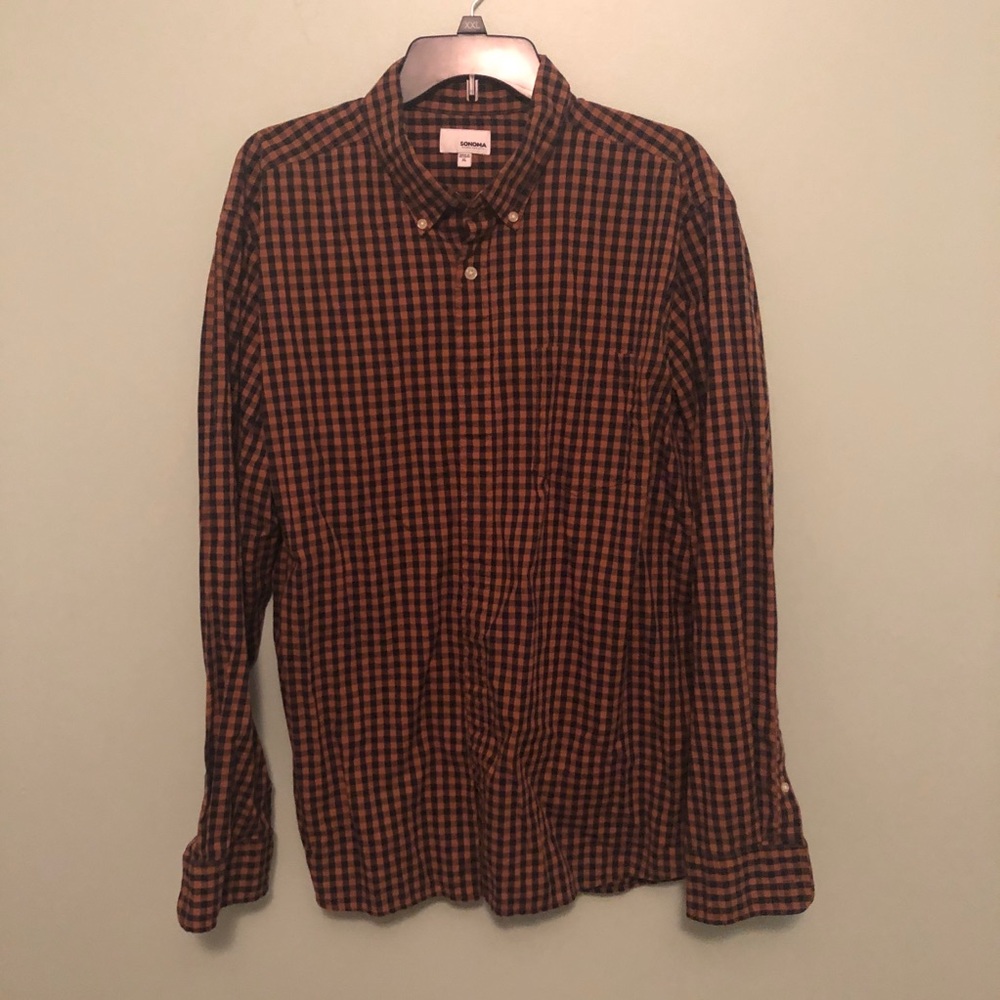 Checker Print Button Down